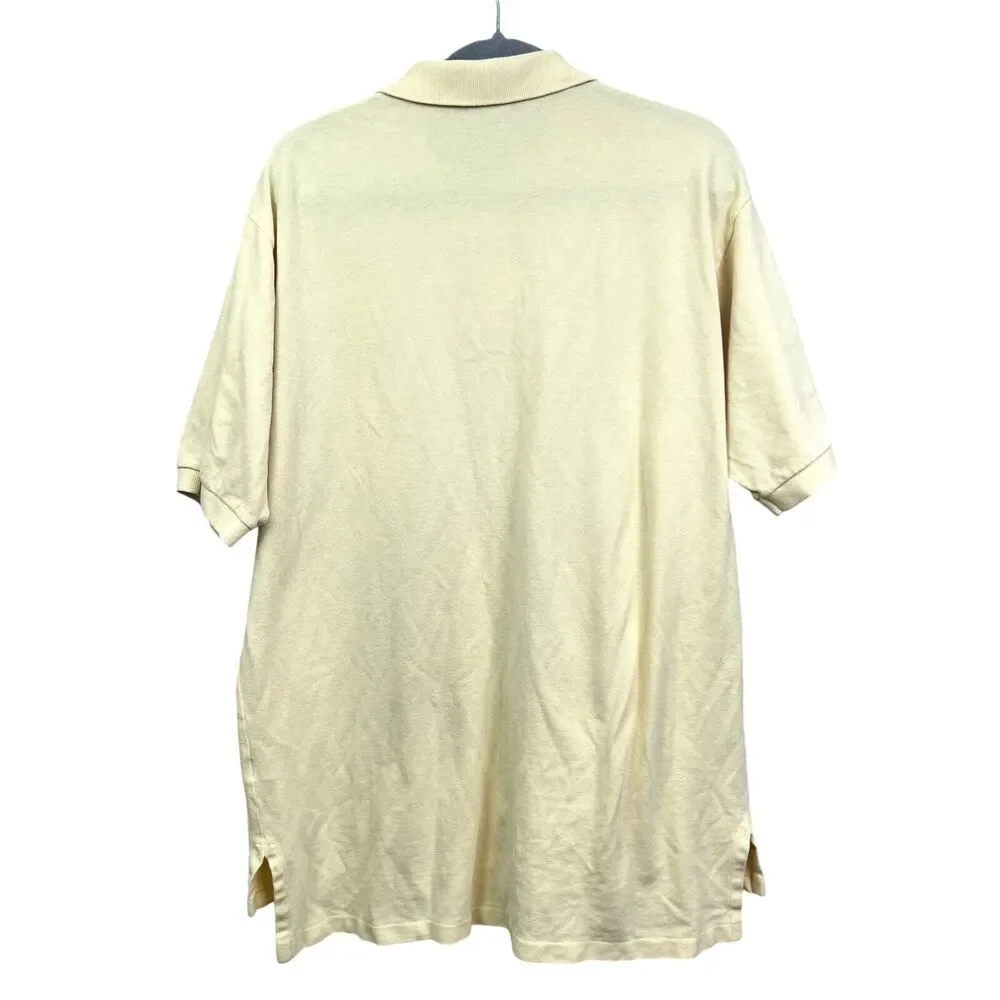 Polo Ralph Lauren Men Polo Shirt Spread Collar Stretch Hi Low Hem Yellow Size L*